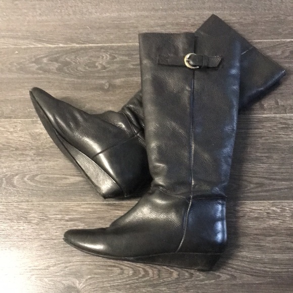 STEVE MADDEN - INTYCE BLACK LEATHER BOOTS | 7.5